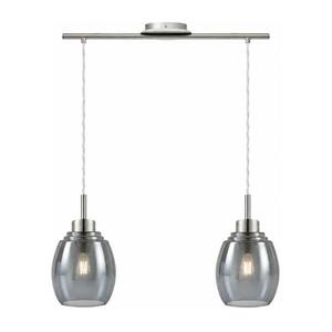 BRILAGI - LED csillár kábellel RETRO GLASS 2xE27/60W/230V matt króm/füstszürke 1xEG32519+2xNSTK7417 kép