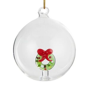 HANG ON üveg karácsonyfadísz Ø 9cm , koszorú kép