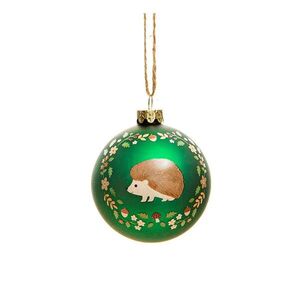 Üveg kézzel készített karácsonyfadísz ø 6 cm Woodland Hedgehog – Sass & Belle kép