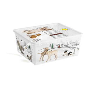 Fehér fedeles műanyag tárolódoboz 40x34x17 cm C Box Style – KIS kép