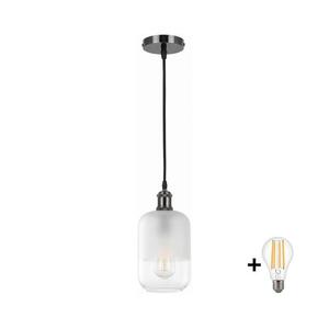 BRILAGI - LED kábeles függeszték RETRO GLASS 1xE27/60W/230V átm. 14 cm fekete/fehér NSTK7778+AI0177 kép