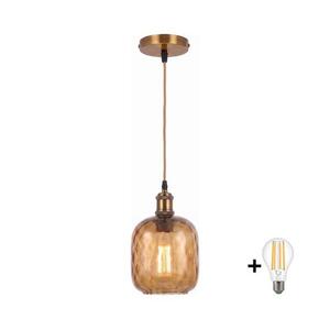 BRILAGI - LED kábeles csillár RETRO GLASS 1xE27/60W/230V átm.14cm arany/füstös barna NSTK7703+AI0178 kép