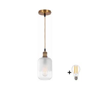 BRILAGI - LED kábeles csillár RETRO GLASS 1xE27/60W/230V átm. 14 cm arany/fehér NSTK7778+AI0178 kép