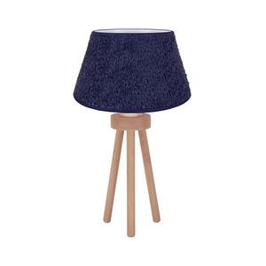 - Asztali lámpa BOUCLE 1xE27/15W/230V átm. 28 cm kék/fa 601467 kép