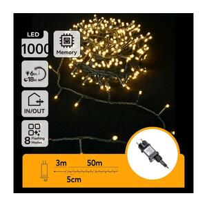 B.V. - kültéri LED fényfüzér, 1000 LED, 8 üzemmód, 53 m, IP44, meleg fehér B103031PV kép