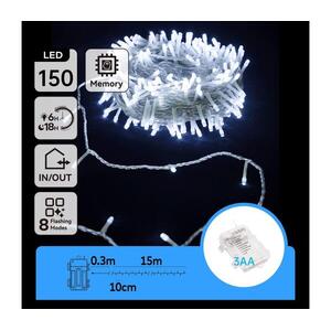 B.V. - LED kültéri fényfüzér, 150 LED, 8 funkció, 15, 3 m, IP44, hideg fehér B10303K1W kép