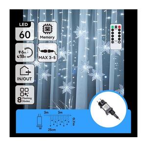 B.V. - kültéri LED karácsonyi fényfüzér 120xLED/6W/230V/8 funkcióval/3x0, 7m IP44 hideg fehér+távirányító B10303S78 kép