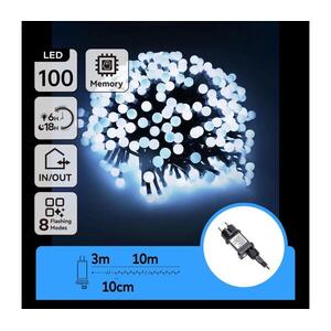B.V. - LED kültéri dekorációs fényfüzér 100xLED/3, 6W/230V/8 üzemmód/10m/IP44/hideg fehér B103031OG kép