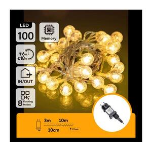 B.V. - Kültéri LED karácsonyi fényfüzér 100xLED/8 funkció 13m IP44 meleg fehér B103031NS kép