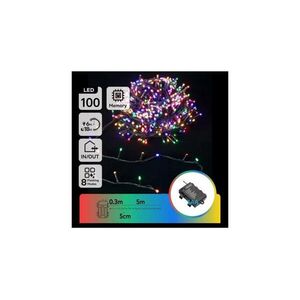 B.V. - LED kültéri fényfüzér 100xLED/8 funkció 3xAA 5, 3 m IP44 többszínű B10303K2P kép