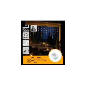 B.V. - LED kültéri karácsonyi fényfüzér 300xLED/8 világítási mód 3xAA 18x06m IP44 meleg fehér B10303K3Y kép