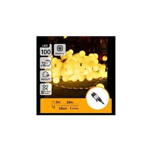 B.V. - LED kültéri dekorációs fényfüzér 100xLED/3, 6W/230V/8 üzemmód 10m IP44 meleg fehér B103031RL kép