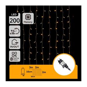 B.V. - LED Karácsonyi kültéri lánc 200xLED/8 funkció 5x2m IP44 meleg fehér B103031O2 kép