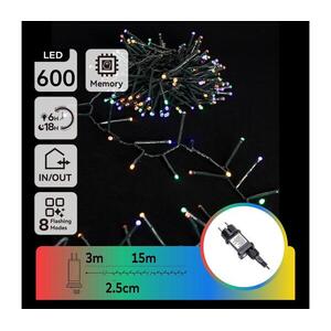B.V. - LED kültéri karácsonyi fényfüzér 600xLED/8 üzemmód 18m IP44 többszínű B103031O9 kép