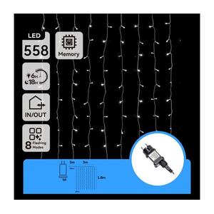 B.V. - LED kültéri fényfüzér 558xLED/6W/230V 3x1, 8m IP44 hideg fehér B10303ABHW kép