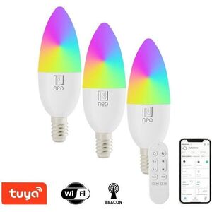 IMMAX NEO LITE 3x Intelligens izzó LED E14 6W RGB+CCT, dimmelhető, WiFi, Beacon, DO kép