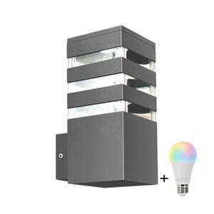 LED RGBW dimmelhető kültéri fali világítótest TEKSAS 1xE27/12W/230V IP44 antracit SA1549+AI0819 kép