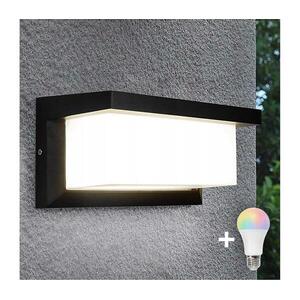 LED RGBW dimmelhető kültéri fali lámpatest NEELY 1xE27/12W/230V IP54 fekete BW0332+AI0819 kép