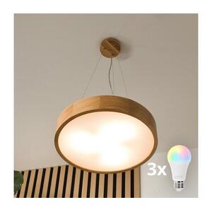 BRILAGI - LED RGBW dimmelhető csillár CARVALHO 3xE27/12W/230V Wi‑Fi, tölgy, átm. 47, 5 cm BG0739+3xAI0819 kép