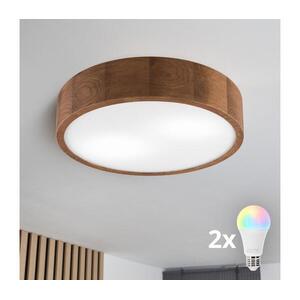 BRILAGI - CARVALHO LED RGBW dimmelhető mennyezeti lámpa, 2xE27/12W/230V, Wi-Fi, tölgy, átm. 37, 5 cm BG0846+2xAI0819 kép