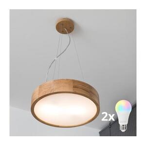 BRILAGI - LED RGBW fényerőszabályozható csillár CARVALHO, 2xE27/12W/230V, Wi-Fi, tölgy, átmérő 37 cm BG0740+2xAI0819 kép