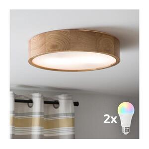 BRILAGI - LED RGBW dimmelhető mennyezeti lámpa CARVALHO 2xE27/12W/230V tölgy átm. 37, 5 BG0737+2xAI0819 kép