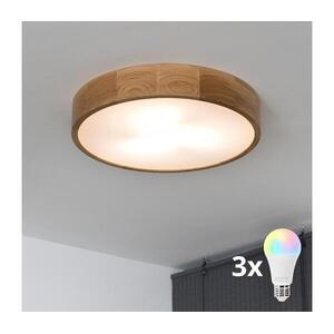 BRILAGI - LED RGBW Dimmelhető mennyezeti lámpa CARVALHO 3xE27/12W/230V tölgy átm. 47, 5 BG0738+3xAI0819 kép