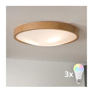 BRILAGI-LED RGBW dimmelhető mennyezeti lámpa CARVALHO SLIM 3xE27/12W/230V tölgy átm. 47 BG0743+3xAI0819 kép