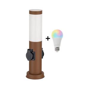 BRILAGI - LED RGBW kültéri lámpa, 2 foglalattal, 1xE27/12W/230V, 40 cm, IP44, barna BG3943+AI0819 kép