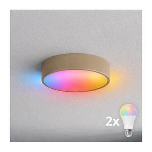 BRILAGI-LED RGBW fényerőszabályozható fürdőszobai mennyezeti lámpatest CLARE 2xE27/12W/230V IP54 bézs BG1590+2xAI0819 kép