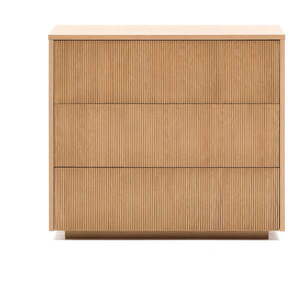 Natúr színű komód tölgyfa dekorral 90x79x50 cm Helvine – Kave Home kép
