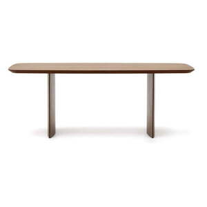 Barna étkezőasztal diófa dekorral 100x200 cm Litto – Kave Home kép