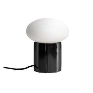 Fehér-fekete fém asztali lámpa üveg búrával (magasság 20 cm) Idela – Kave Home kép