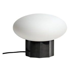 Fehér-fekete fém asztali lámpa üveg búrával (magasság 20 cm) Idela – Kave Home kép
