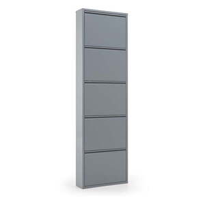 Szürke fém billenő ajtós cipőtartó 50x169x15 cm Ode – Kave Home kép