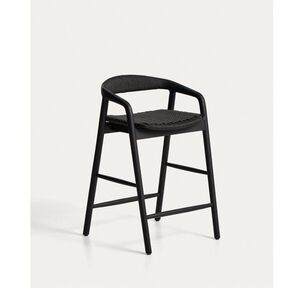 Fekete tölgyfa karfás bárszék (ülésmagasság 65 cm) Derile – Kave Home kép