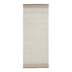 Bézs kétoldalas-kézi szövésű gyapjú futószőnyeg 80x200 cm Nifelia – Kave Home kép