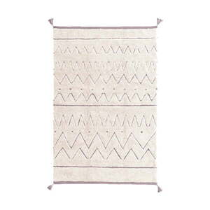 Krémszínű mosható kézi szövésű pamut szőnyeg 90x130 cm Azteca – Lorena Canals kép