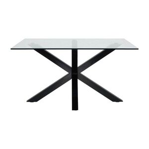 Fekete dohányzóasztal üveg asztallappal 70x130 cm Argo – Kave Home kép