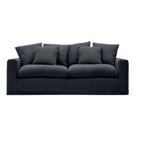 Antracitszürke len kanapé 240 cm Nora – Kave Home kép