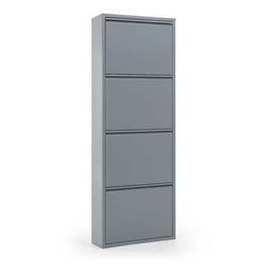 Világosszürke fém billenő ajtós cipőtartó 50x136x15 cm Ode – Kave Home kép
