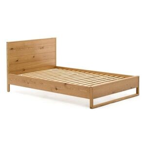 Natúr színű tölgyfa egyszemélyes ágy ágyráccsal 90x190 cm Alguema – Kave Home kép