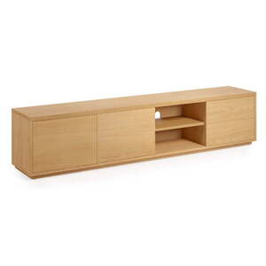 Természetes színű TV-állvány tölgyfa dekorral 200x44 cm Abilen - Kave Home kép