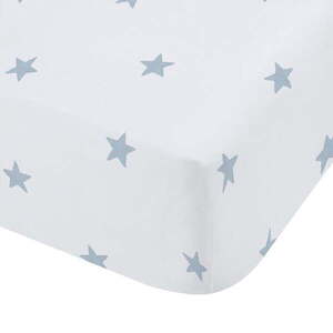 Fehér-kék gumis pamut gyerek lepedő babaágyhoz 70x140 cm Mini Star & Stripes – Bianca kép