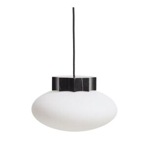 Fehér-fekete fém függőlámpa üveg búrával ø 26 cm Idela – Kave Home kép