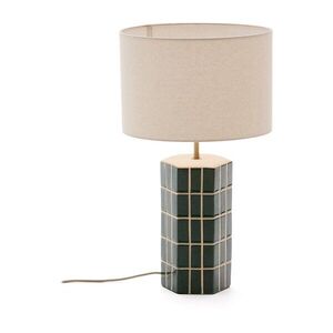 Zöld-krémszínű asztali lámpa textil búrával (magasság 61, 5 cm) Rue – Kave Home kép