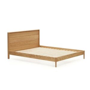 Natúr színű tölgyfa franciaágy ágyráccsal 160x200 cm Lenon – Kave Home kép