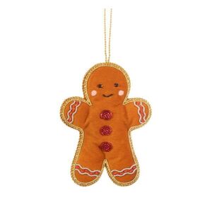 Textil kézzel készített karácsonyfadísz 8 cm Gingerbread – Sass & Belle kép