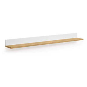 Fehér-natúr színű fali polc tölgyfa dekorral 120 cm Abilen – Kave Home kép