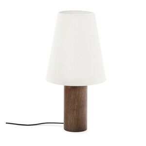 Fehér-sötét natúr színű asztali lámpa textil búrával (magasság 49, 5 cm) Marga – Kave Home kép